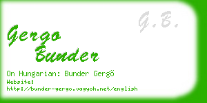 gergo bunder business card