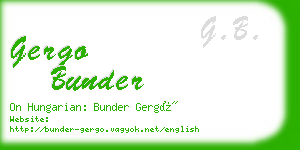 gergo bunder business card